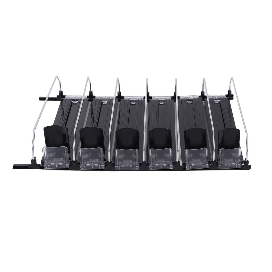 Automatic Drink Pusher Glide Width Adjustable Simple Operation Labor Space Saving Black Self Pushing Can Organizer for Fridge 31cm / 12.2in