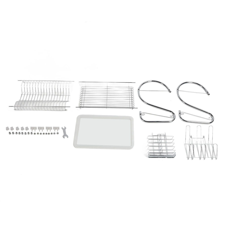 Dish Rack 2 Tier Bowl Dish Drainer Neat Organization Rust Prevention Kitchen Drying Rack Water Cup Style