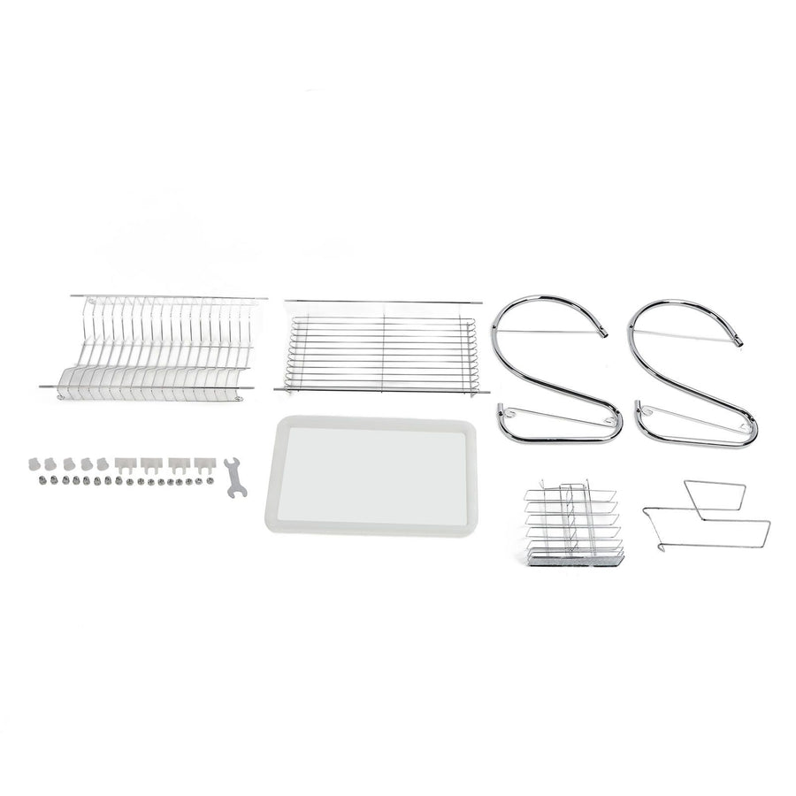 Dish Rack 2 Tier Bowl Dish Drainer Neat Organization Rust Prevention Kitchen Drying Rack Cutting Board Style