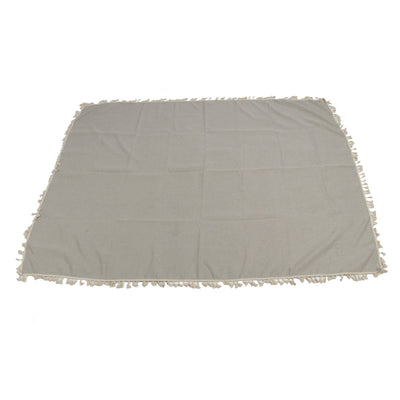 Rectangle Tablecloth Polyester Fiber Decorative Table Cover with Tassel Lace for Home Restaurant Hotel Beige Gray 140x180cm/55.1x70.9in