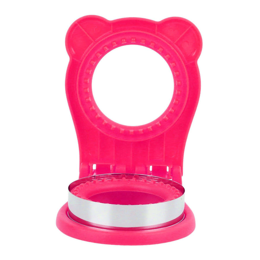 Sandwich Cutter Mold Manual Cake Bread Cutter Sealer Tool Round for Kitchen Cooking Rose Red