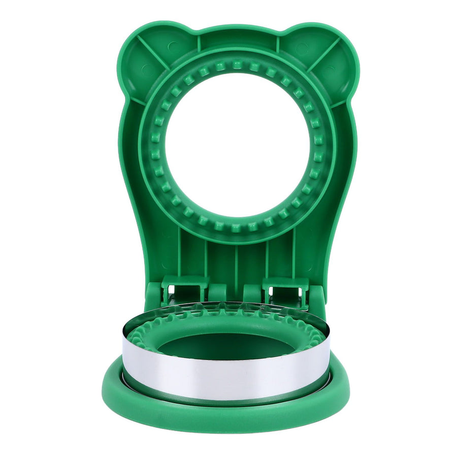 Sandwich Cutter Mold Manual Cake Bread Cutter Sealer Tool Round for Kitchen Cooking Green