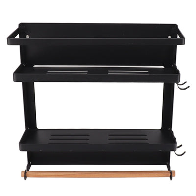 Magnetic Fridge Spice Rack Foldable Multifunctional Adjustable Durable Refrigerator Side Shelf for Kitchen 11.8in Double Tier