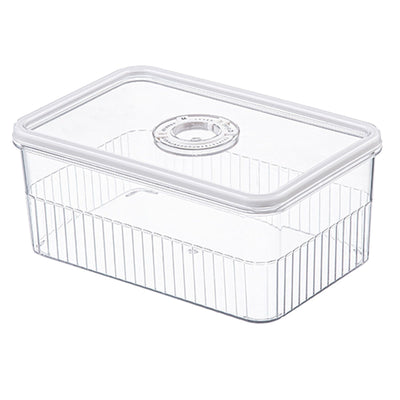 Refrigerator Storage Box with Lids Plastic Transparent Sealed Fridge Food Storage Containers for Fruits Vegetables M