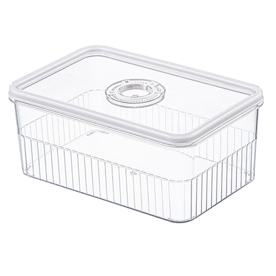 Refrigerator Storage Box with Lids Plastic Transparent Sealed Fridge Food Storage Containers for Fruits Vegetables M