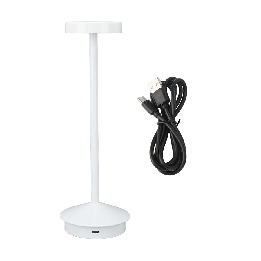 Rechargeable LED Table Lamp 2000mAh Cordless Battery Operated Metal Bedside USB C Desk Light Portable 3 Modes Dimmable White