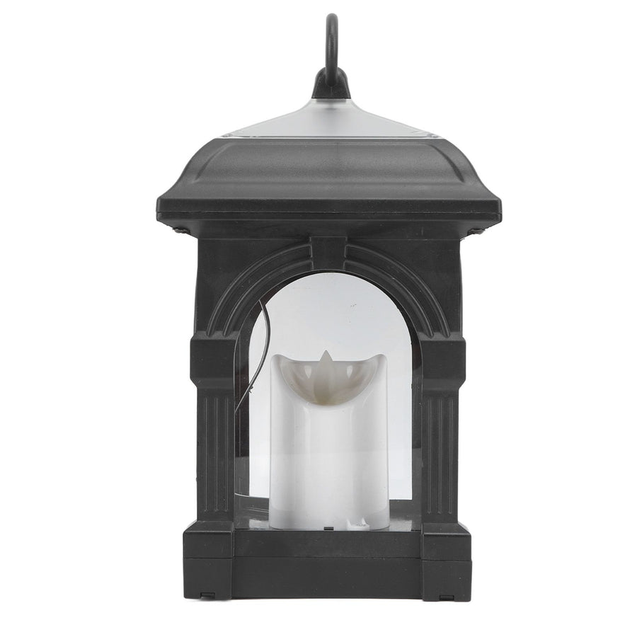 Solar Outdoor Lantern Hanging Solar Powered Warm Light Lamp Table Candle Lantern for Garden Yard Patio Pathway Decoration Black
