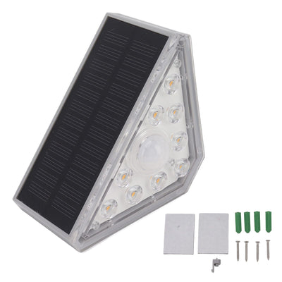 2 Set Solar Stair Lights 9 LEDs IP68 Waterproof Inductive Solar Step Lights for Yard Patio Garden Walkways Deck