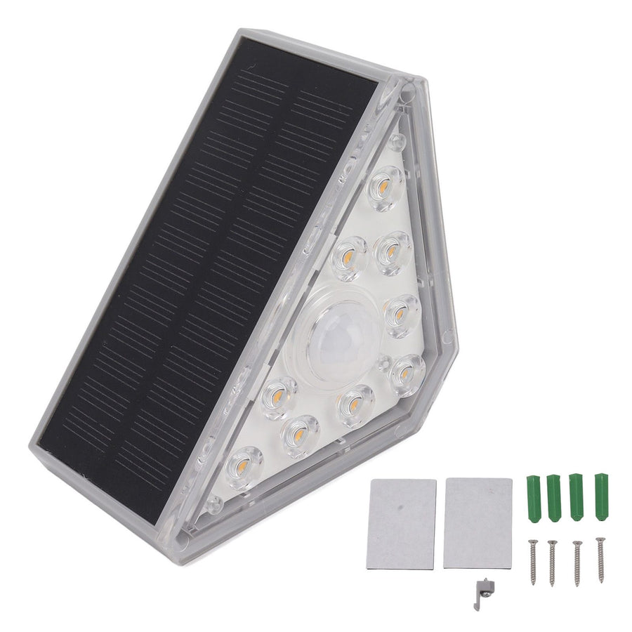 2 Set Solar Stair Lights 9 LEDs IP68 Waterproof Inductive Solar Step Lights for Yard Patio Garden Walkways Deck