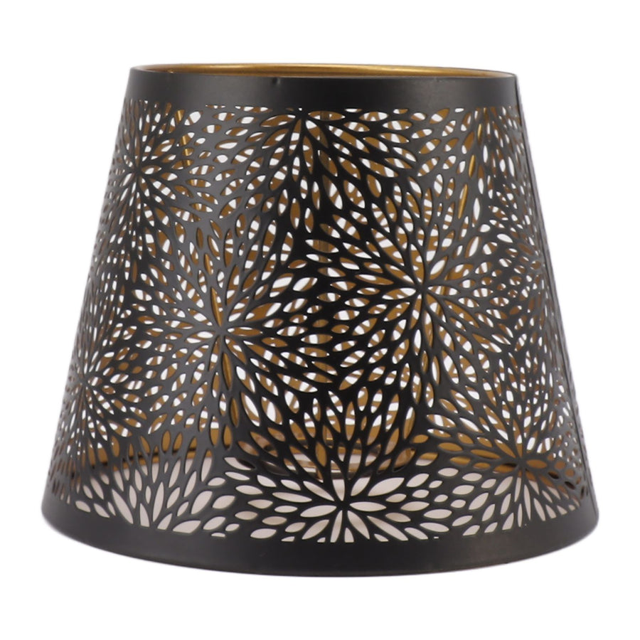 Metal Lamp Shade E26 E27 Forest Tree Style Hollow Out Iron Decorative Lampshade Cover with Inner Gold Pattern for Table Wall Ceiling Lamp Black