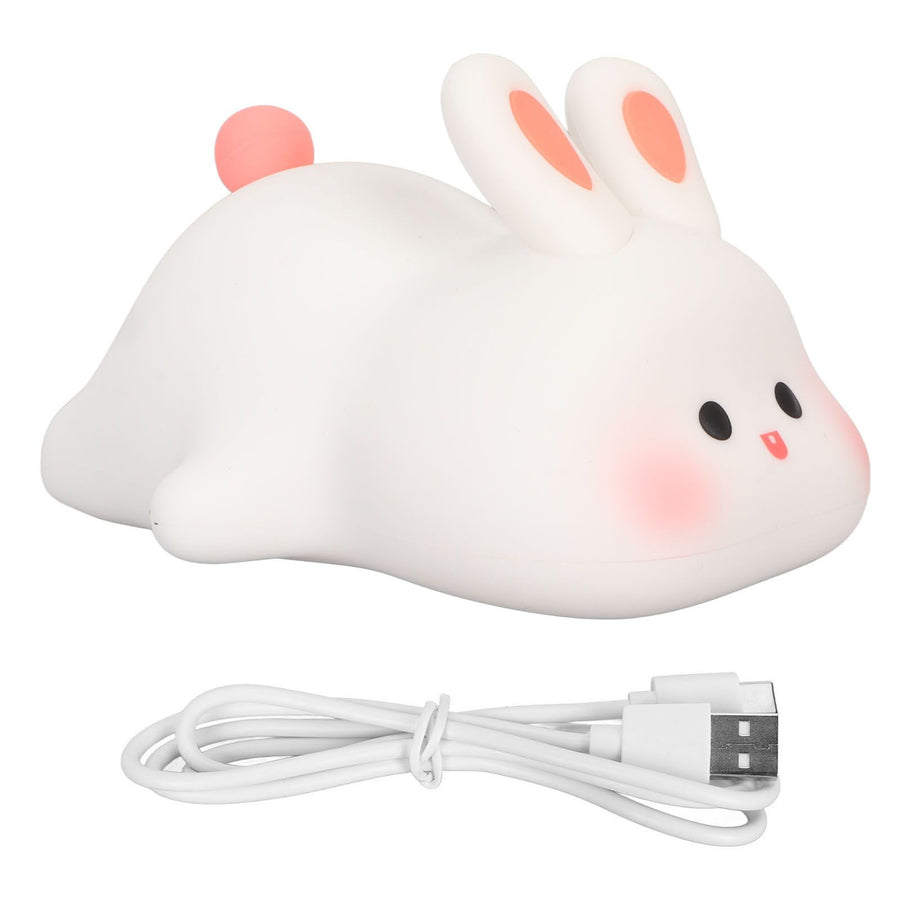 Kawaii Bunny Night Light Soft Silicone Night Light Portable USB Rechargeable Bedside Lamp for Baby Toddler Kids