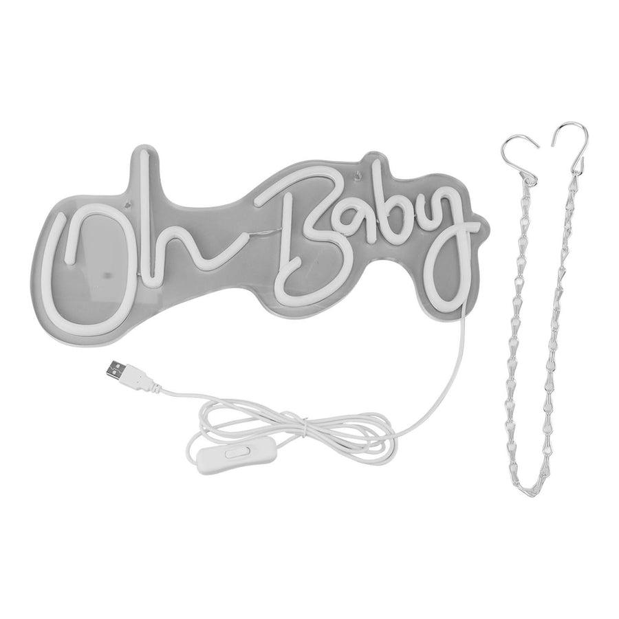 Oh Baby Neon Sign Acrylic USB Powered Wall Decor Neon Light for Bar Wedding Holiday Party Birthday Baby Shower Warm Light