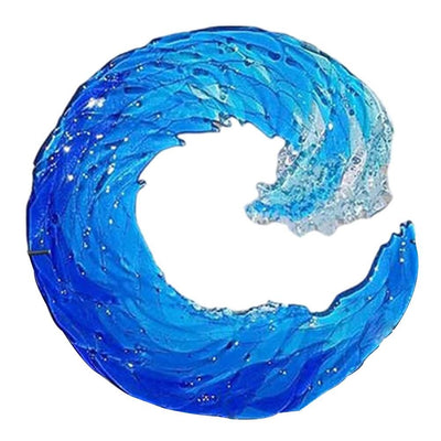 Ocean Wave Sculpture Blue Wave Ornaments Ocean Art for Desktop Decoration
