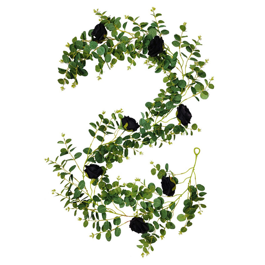 Artificial Rattan Halloween Black Decoration Interior Home Hanging Decoration Rose Rattan Artificial Money Leaf