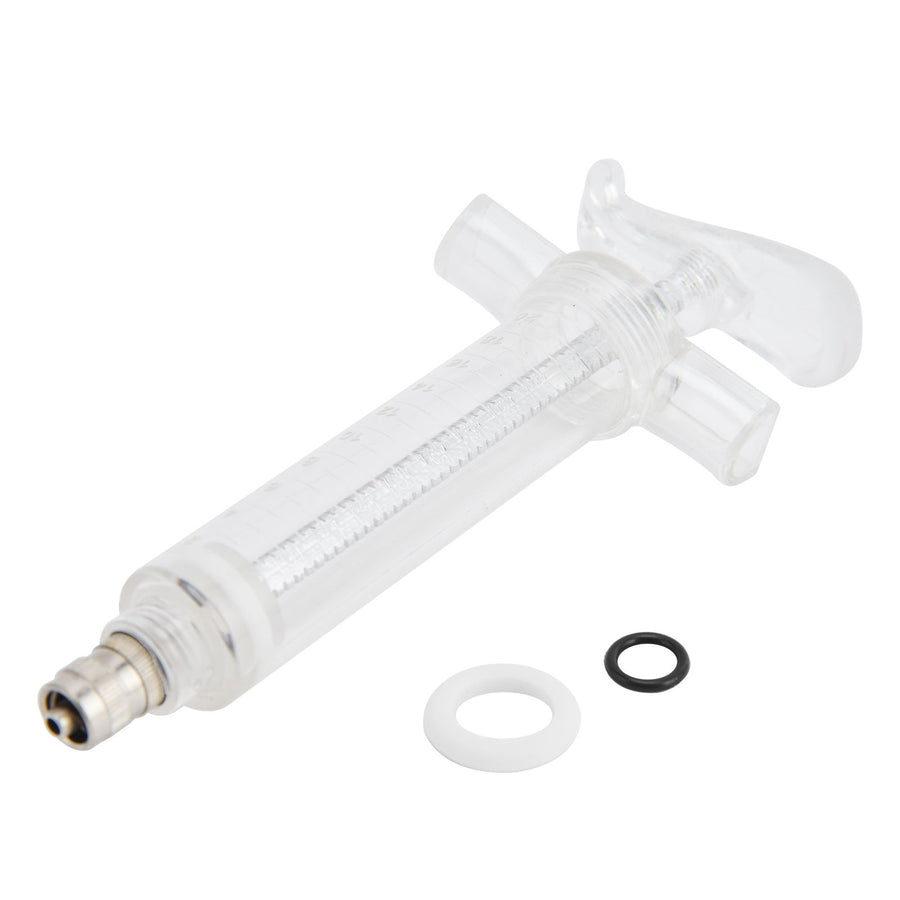 Veterinary Use Syringe Plastic Steel Adjustable Manual Feeding Injector for Livestock Farm20ml 14.5cm / 5.7in