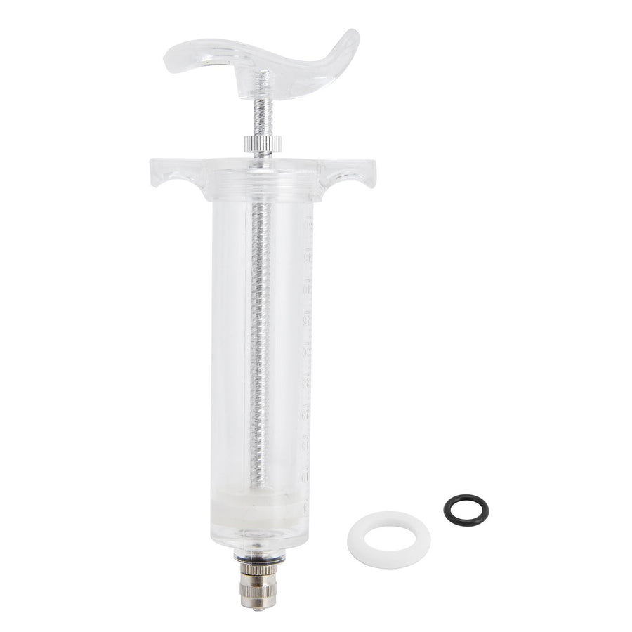 Veterinary Use Syringe Plastic Steel Adjustable Manual Feeding Injector for Livestock Farm50ml 16.5cm / 6.5in