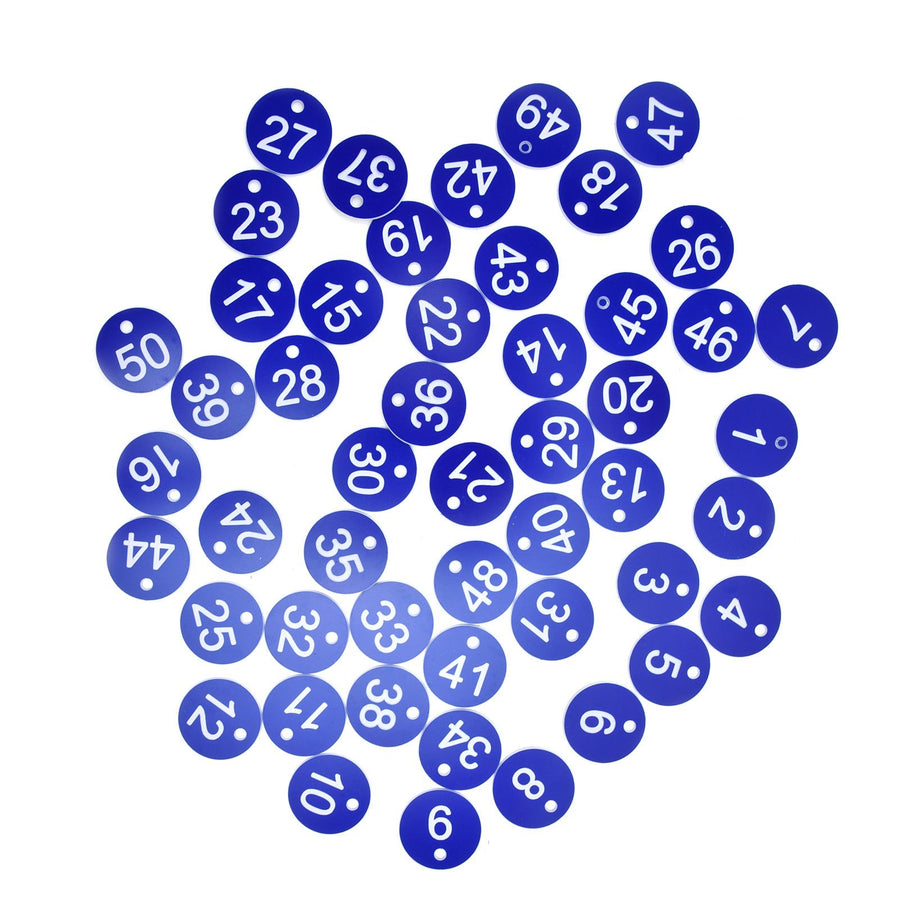 50PCS Numbered Label Numbered Tag for Farm Livestock Beekeeping Husbandry Breeding Supplies1-50 Blue