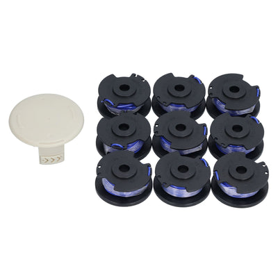 9Pcs Trimmer Spool Line with Cap Replacement Parts Fit for Ryobi 18/24/40V Lawn Mower