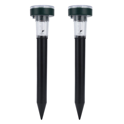 2PCS LED Mouse Expeller Ultrasonic Solar Snake Repeller Ground Insertion Light Colorful Pest Repeller for Outdoor Lawn