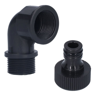 2Set Elbow Connector Durable Adaptable Hose Adapter with Nipple Connector for Garden Outdoor(G3/4 Directional Elbow Female and Male Thread Nipple )