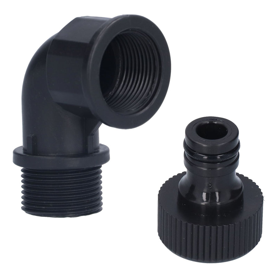 2Set Elbow Connector Durable Adaptable Hose Adapter with Nipple Connector for Garden Outdoor(G3/4 Directional Elbow Female and Male Thread Nipple )