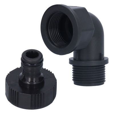 2Set Elbow Connector Durable Adaptable Hose Adapter with Nipple Connector for Garden Outdoor(G1 Directional Elbow Female and Male Thread Nipple )
