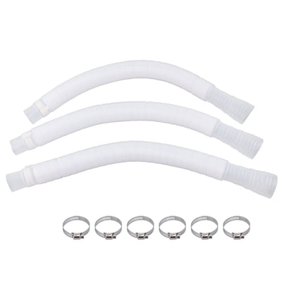 3Pcs Hose Polyethylene Plastic Replacement Pressure Resistant Leak Proof Pool Pump Hose