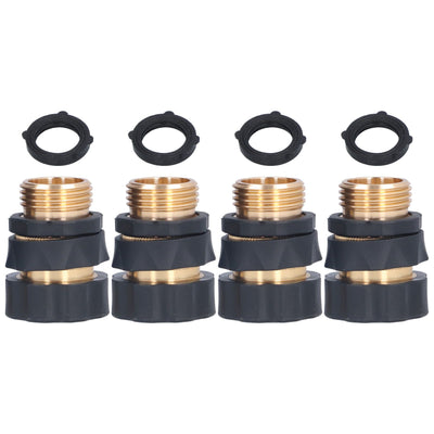 4Set Universal Hose Quick Connectors with Gaskets Brass Adapter Fittings Leakproof for Garden Irrigation