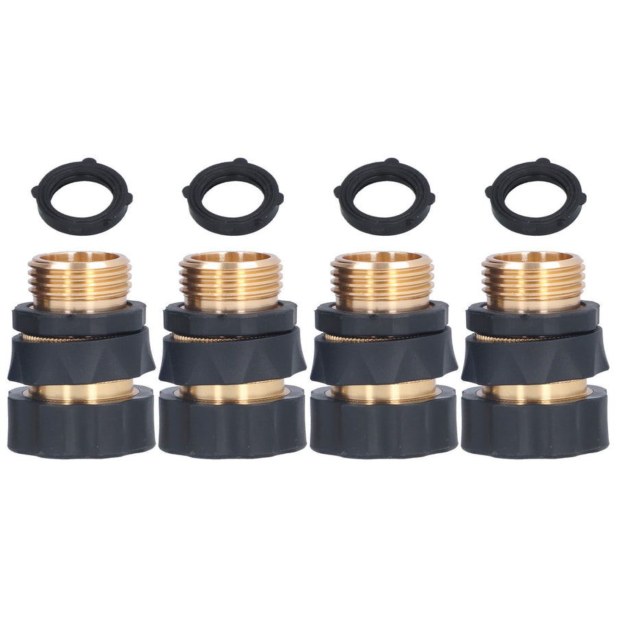 4Set Universal Hose Quick Connectors with Gaskets Brass Adapter Fittings Leakproof for Garden Irrigation