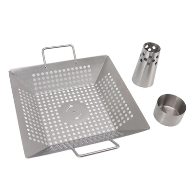 Beer Can Chicken Pan Food Grade Stainless Steel Beer Can Chicken Roaster Stand Holder with 2 Handle for Grill and Smoker