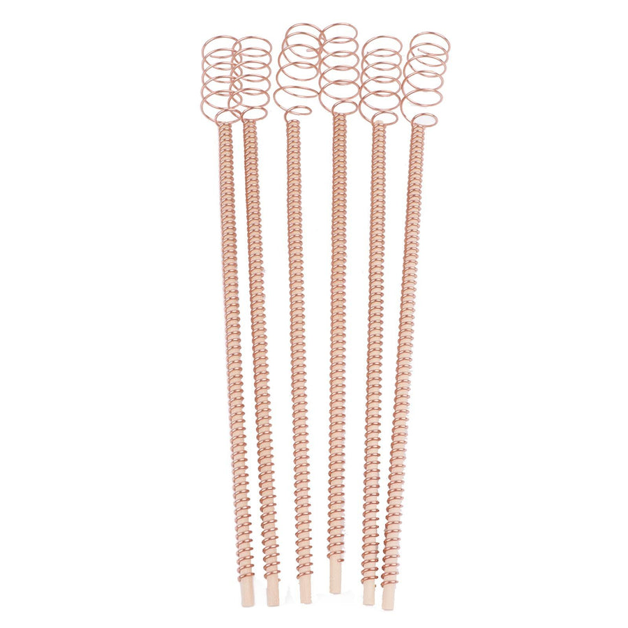 6PCS Electroculture Plant Stakes 12 Inch Natural Wood Stake Wrapped with Pure Copper Coil Gardening Antennas for Growing Garden Plants Vegetables
