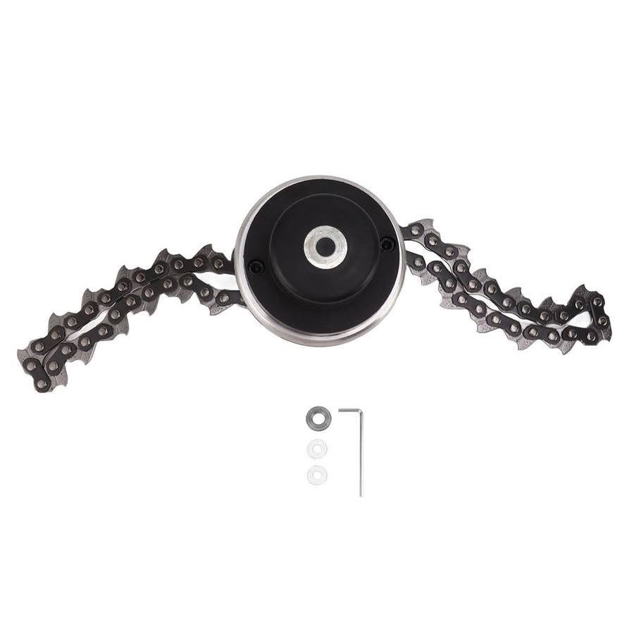 Chain Trimmer Head Replacement Lawn Mower Chain Weed Trimmer Head Outdoor Gardening Tool Abrasion Resistant Cordless Black