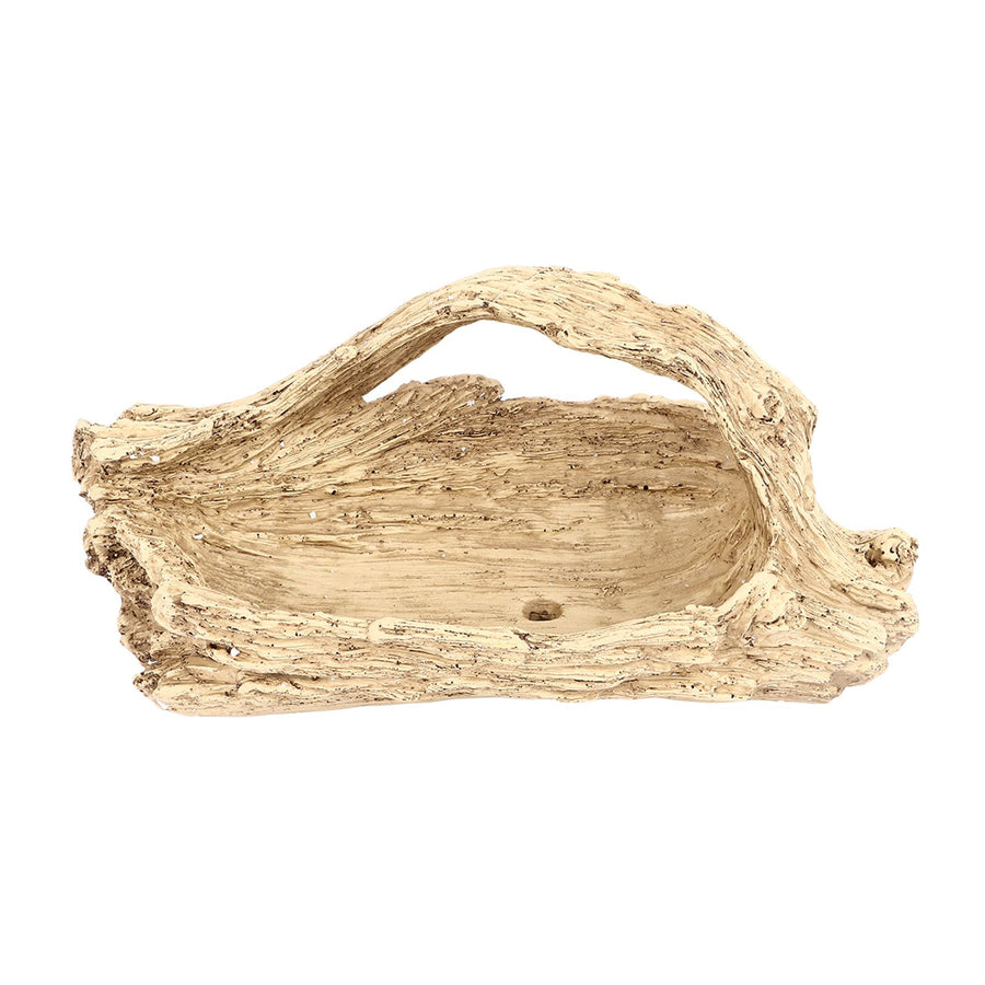 Artificial Driftwood Succulent Planter Faux Wood Resin Succulent Planter for Windowsill Desktop Coffee Table