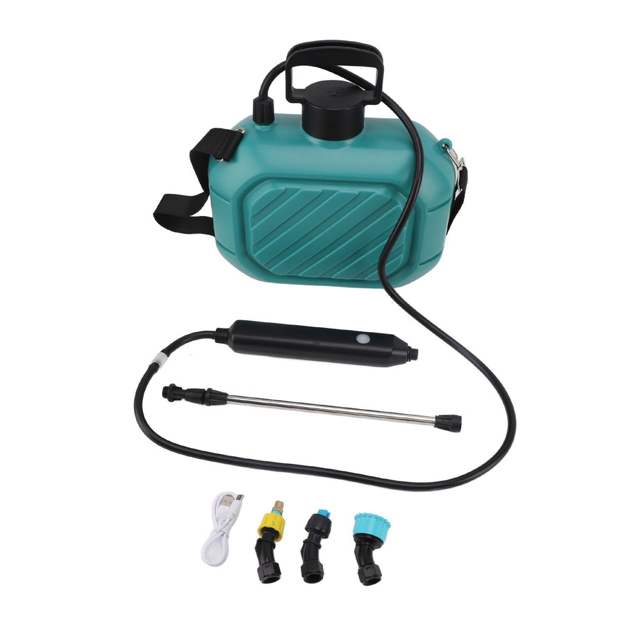 Battery Powered Sprayer 5L Rechargeable Portable Electric Garden Sprayer with Telescopic Wand and Shoulder Strap for Home Lawn Blue