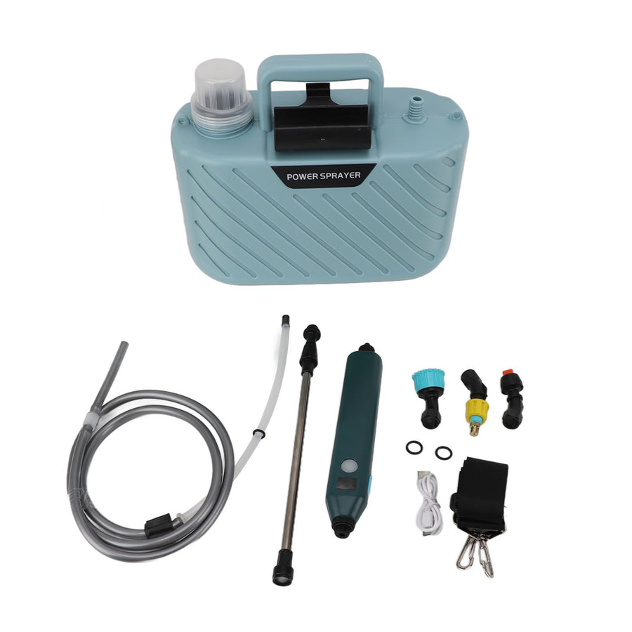 Electric Plant Sprayer Battery Powered 5L with 3 Nozzles Retractable Wand Adjustable Shoudler Strap Garden Sprayer for Lawn Blue
