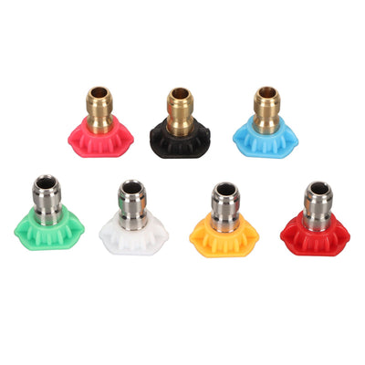 High Pressure Water Gun Nozzle 1/4 Inch 7 Colors Fan Shaped Multifunctional Pressure Washer Spray Nozzle
