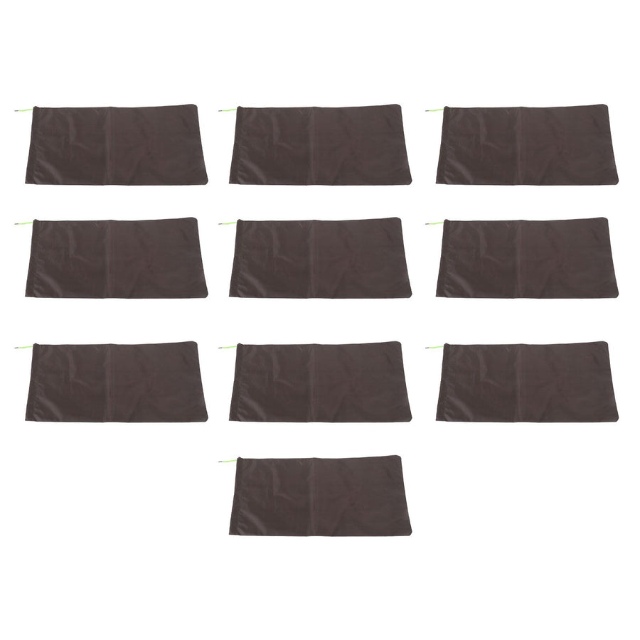 10PCS Sandless Sand Bags Drawstring Flood Water Barriers Polyester 9.8x19.7in Dam Bag for Basement Garage Anti Flood Coffee