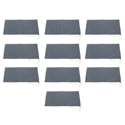 10PCS Sandless Sand Bags Drawstring Flood Water Barriers Polyester 9.8x19.7in Dam Bag for Basement Garage Anti Flood Grey