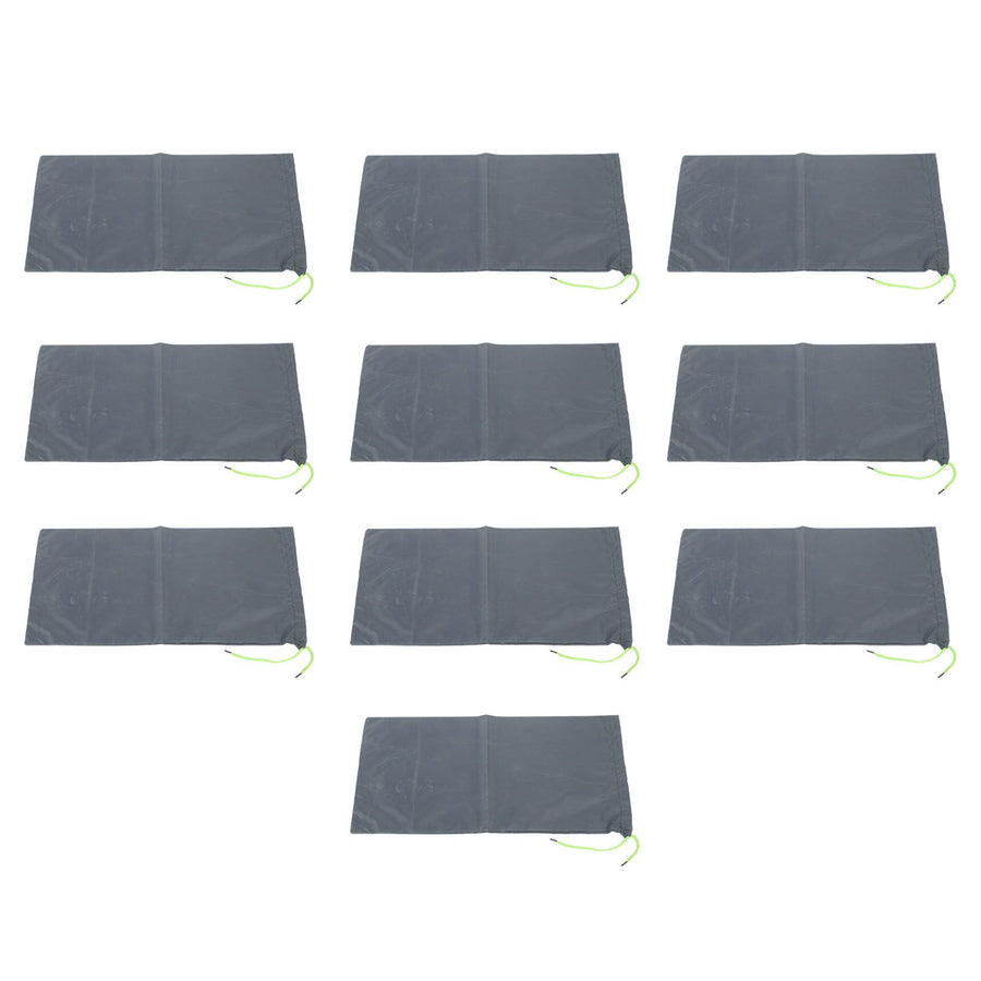 10PCS Sandless Sand Bags Drawstring Flood Water Barriers Polyester 9.8x19.7in Dam Bag for Basement Garage Anti Flood Grey