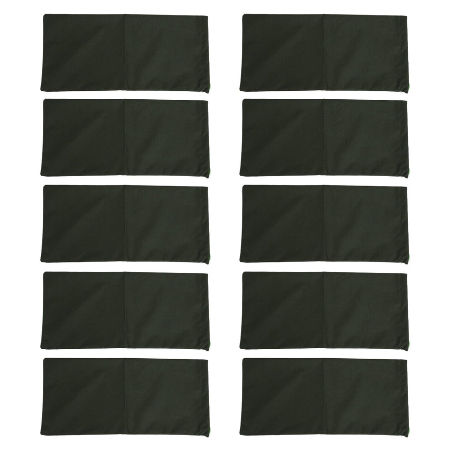 10pcs Flood Sandbags Empty Thickened 600D Polyester Bendable Drawstring Flood Control Bags for Door Garage Basement Dark Green
