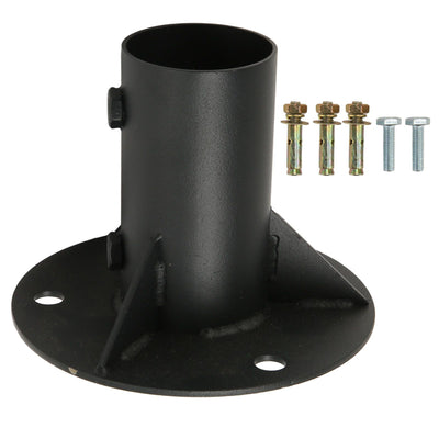 Chain Link Fence Pole Floor Flange Base Flange Heavy Solid Fence Post Concrete Mount for Holding Fence Mailbox Flag Round Posts 65mm / 2.6in