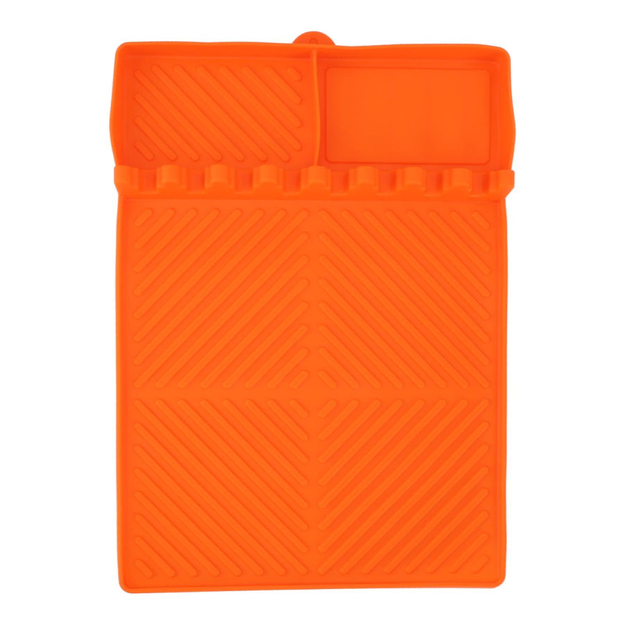 Grill Tools Mat Silicone 8 Slots 16x11.5in Anti Slip Heat Resistant Easy to Clean Griddle Accessories for Kitchen Cooking Orange