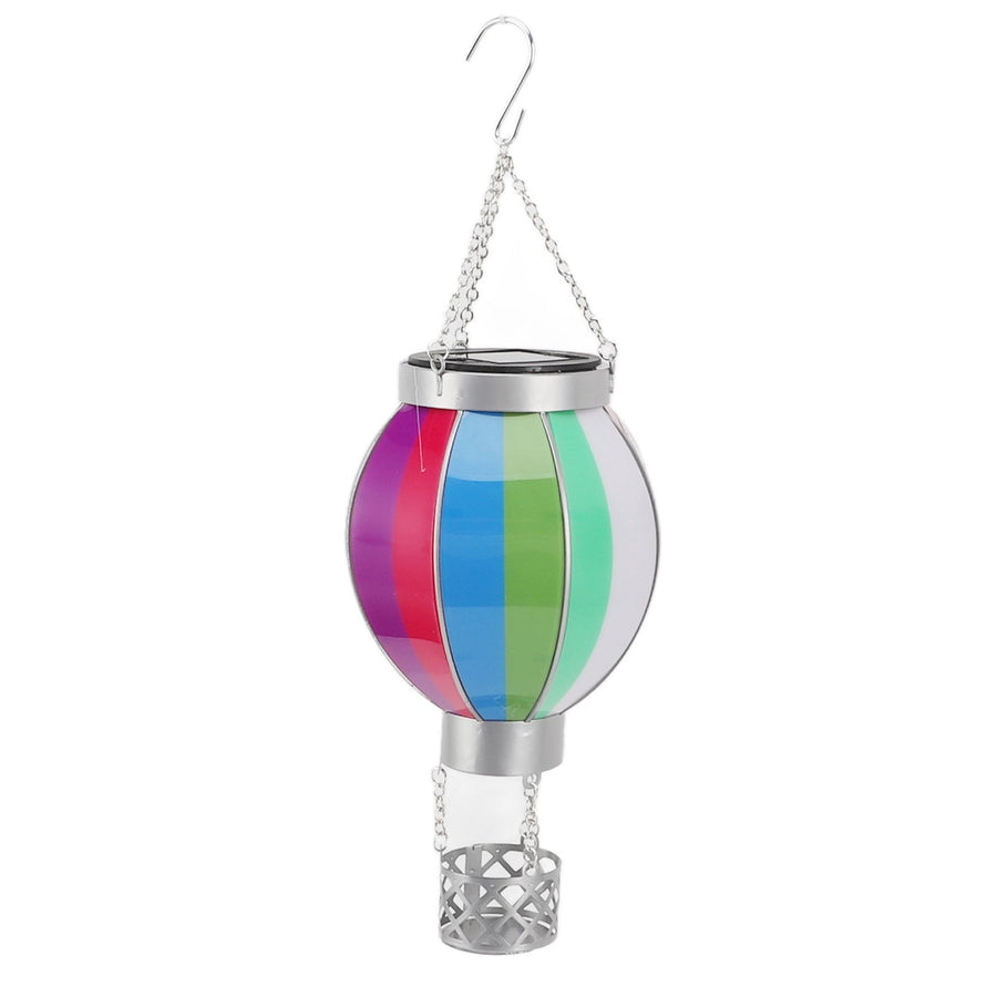 Hot Air Balloon Solar Lantern 600MAH Rainbow Color Automatic On Off Warm Light Outdoor Solar Hanging Lights for Patio Garden Porch