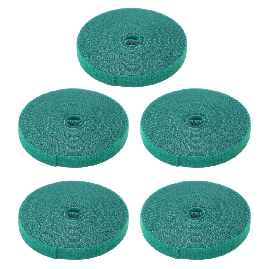 5 Rolls Plant Tie Reusable Cuttable Self Adhesive Hook and Loop Wrap Nylon Garden Strap Tree Tie for Plant Support Straightening Dark Green