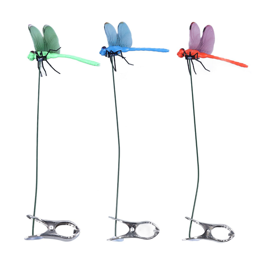 Dragonfly Clip Fake Dragonfly Pole Clips Natural Organic Concept 3D Dragonfly Garden Decor for Family Garden Potted Flowers Lawn House Statue 3Pcs