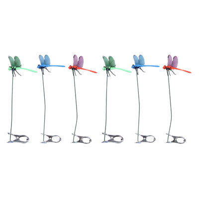 Dragonfly Clip Fake Dragonfly Pole Clips Natural Organic Concept 3D Dragonfly Garden Decor for Family Garden Potted Flowers Lawn House Statue 6Pcs