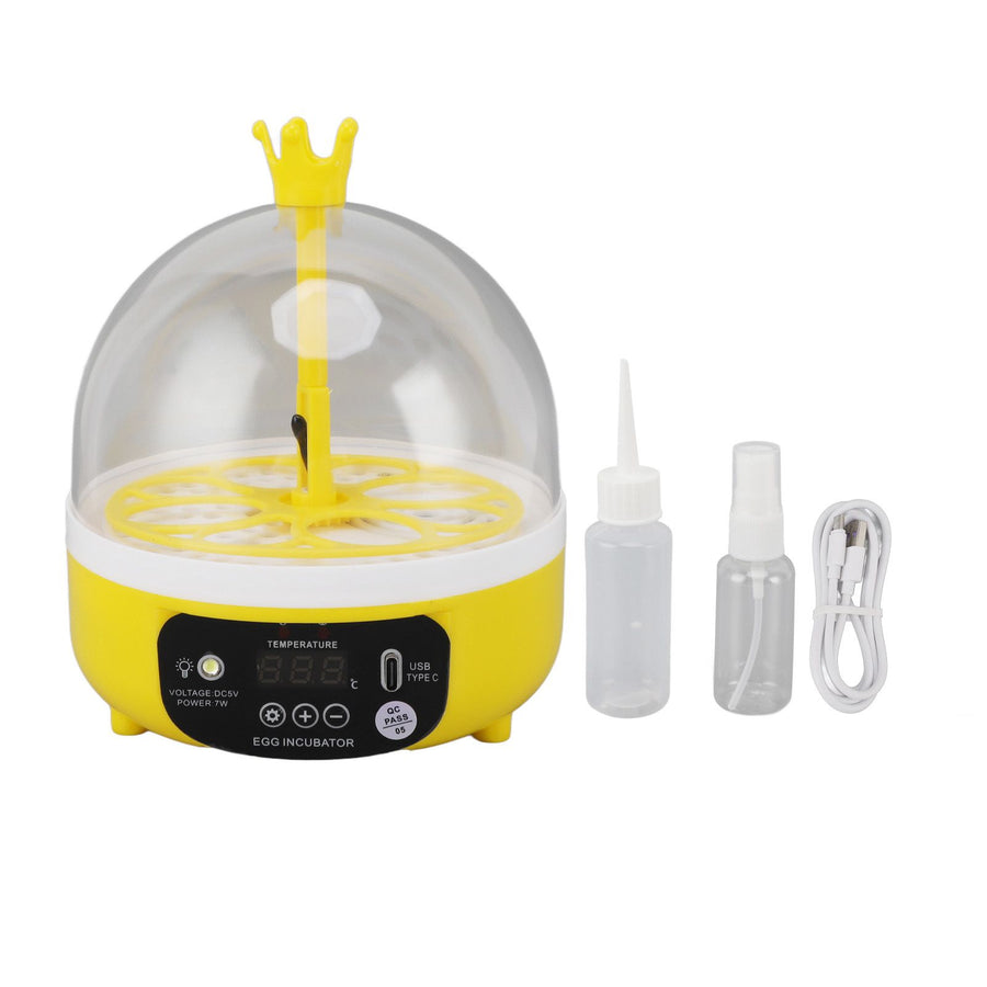 Mini Egg Incubator for Home Automatic Temperature Humidity Control 4 Eggs Candler Poultry Hatching Machine for Chickens Ducks Pigeons Auto Turning