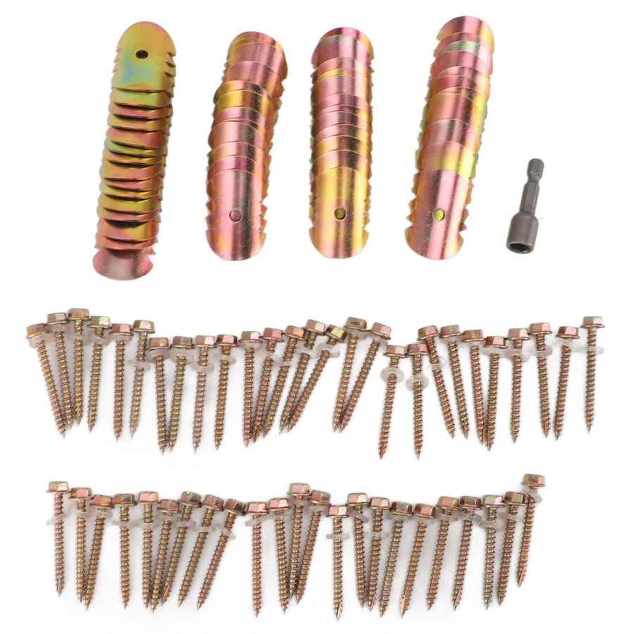 50 Sets Fence Wire Fasteners Carbon Steel Zinc Plated Rust Proof Wire Fencing Staples with Hex Socket Wrench for Repairing Fence