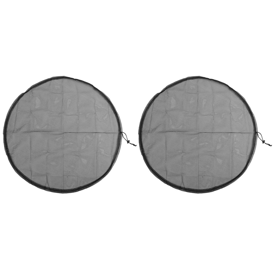 2PCS Water Collection Mesh Cover Black Netting Screen Drawstring 37in Prevents Bugs Tank Protector for Rain Buckets Garden