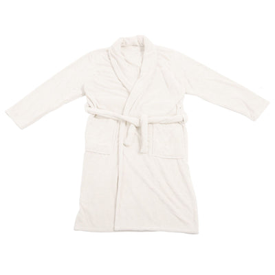 Bathrobe Coral Velvet Thicken Soft Water Absorbent Warm Belt Design Couple Bathrobe for Home Hotel Milky White
